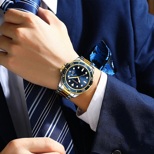 CURREN Men's Stainless Steel Quartz Business Wristwatch