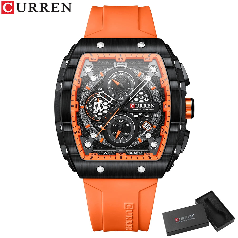 CURREN Men's Sports Square Quartz Wristwatch